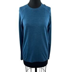 LULULEMON Mens Long Sleeve Performance Shirt Blue Crewneck Pullover Size S Small